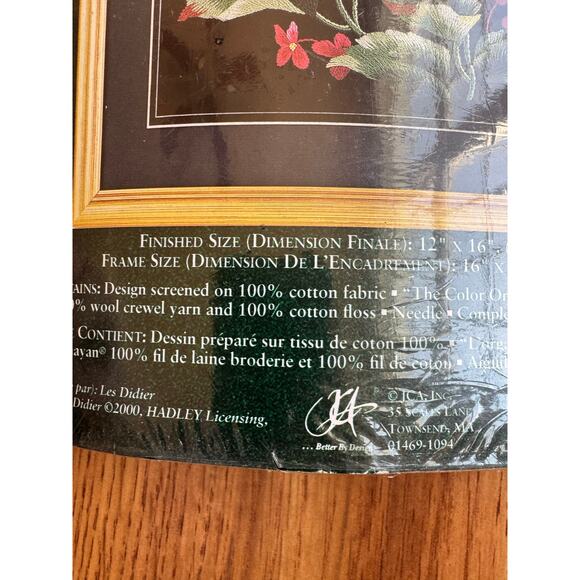 Elsa Williams Summer Jewel Hummingbird Floral Crewel/Embroidery Kit 00452 New - Picture 3 of 4